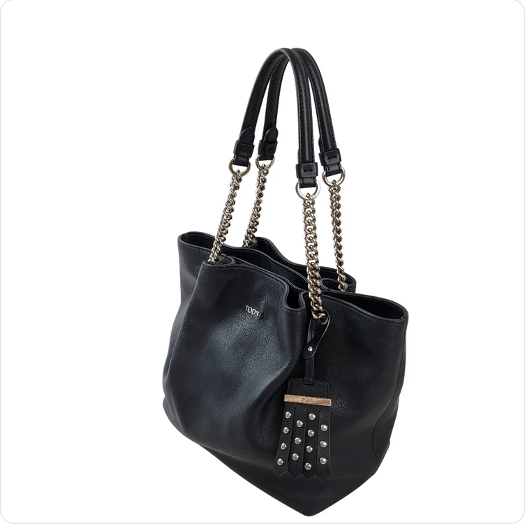 정품 토즈(TODS) 스터드 태그 디테일 체인 숄더백 이미지
