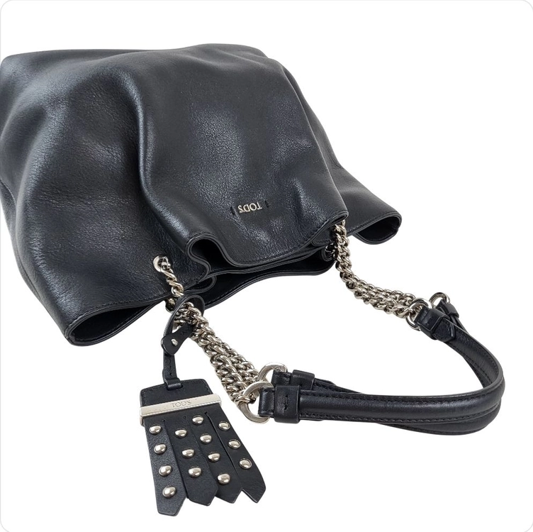 정품 토즈(TODS) 스터드 태그 디테일 체인 숄더백 이미지