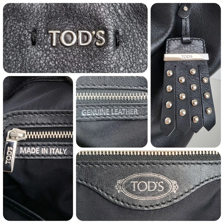 정품 토즈(TODS) 스터드 태그 디테일 체인 숄더백 이미지