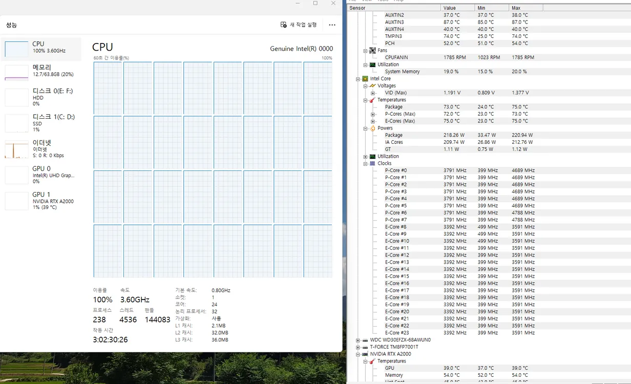 intel cpu i9-13900t es 이미지