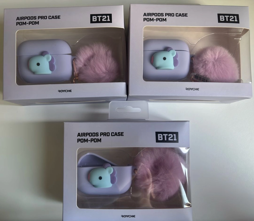 [새상품] BT21 베이비 망이 에어팟 프로 케이스 (로이체 정품 / 폼폼이 키링 포함) 이미지