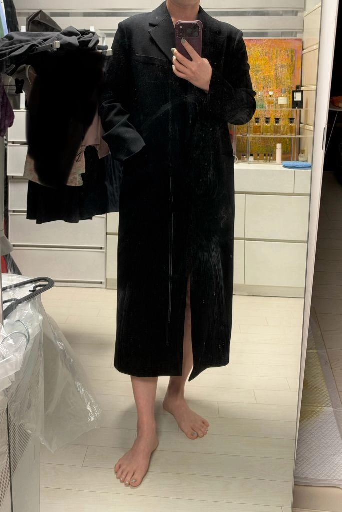 한섬 시스템 블랙 롱자켓 이미지