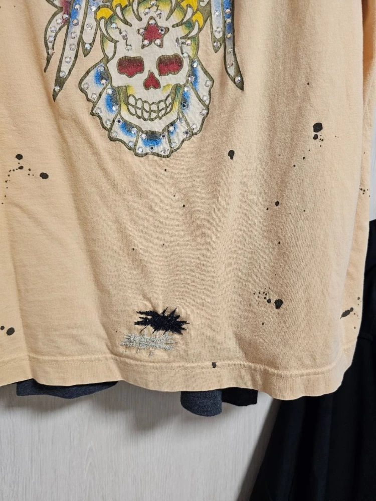 에드하디(Ed Hardy) 빈티지 이글 스컬 스와로브스키 반팔 티셔츠입니다 이미지