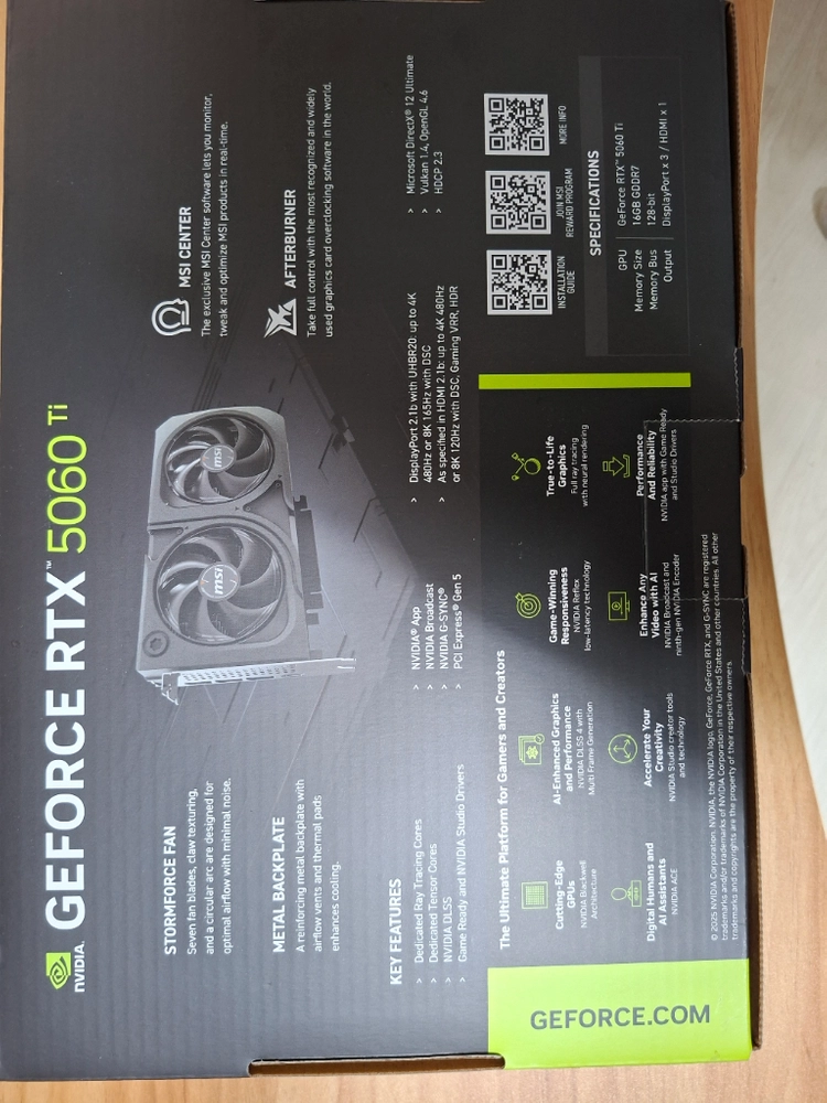 RTX 5060 Ti 그래픽카드 이미지