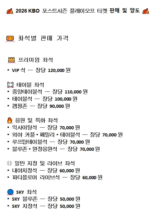 [삼성 기아]10/25~10/26 가을야구 2026 KBO 플레이오프 KIA - 삼성 대구 야구티켓 판매 및 양도 이미지