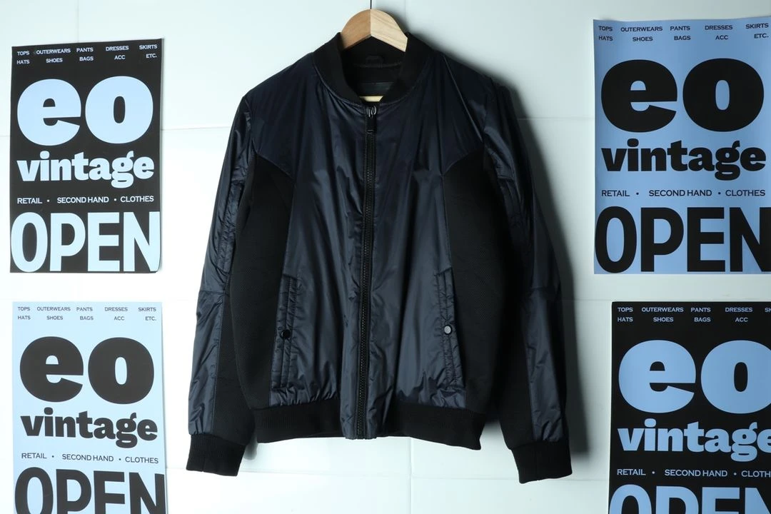 (L-XL) 지오지아 패딩 점퍼자켓 새틴 봄버 네이비 이미지