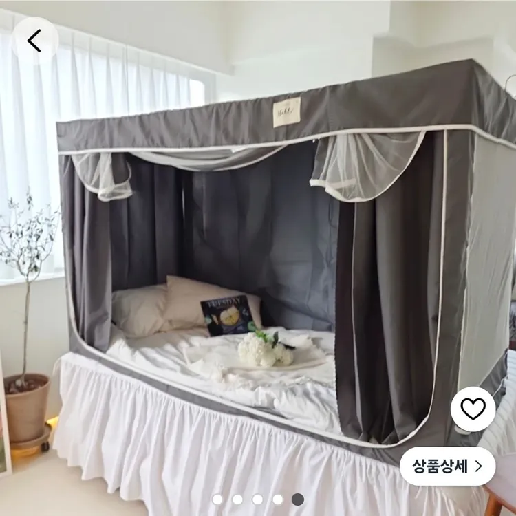 진브릭 1인용 침대텐트 난방텐트 싱글 사각 패브릭 이미지