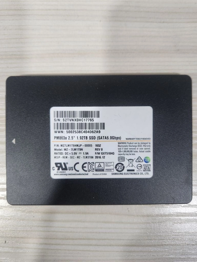 삼성 sata ssd 2tb (1.92tb) pm863a 이미지