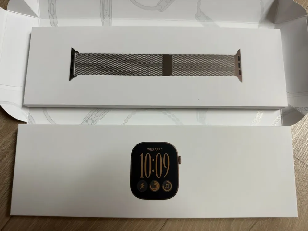 (미개봉)애플워치12 46mm(셀룰러), 다크브론즈, 밀레니즈루프(다크브론즈 M L사이즈) 팝니다 이미지