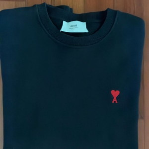 아미 스몰 하트 로고 스웨트셔츠 블랙 xl 이미지