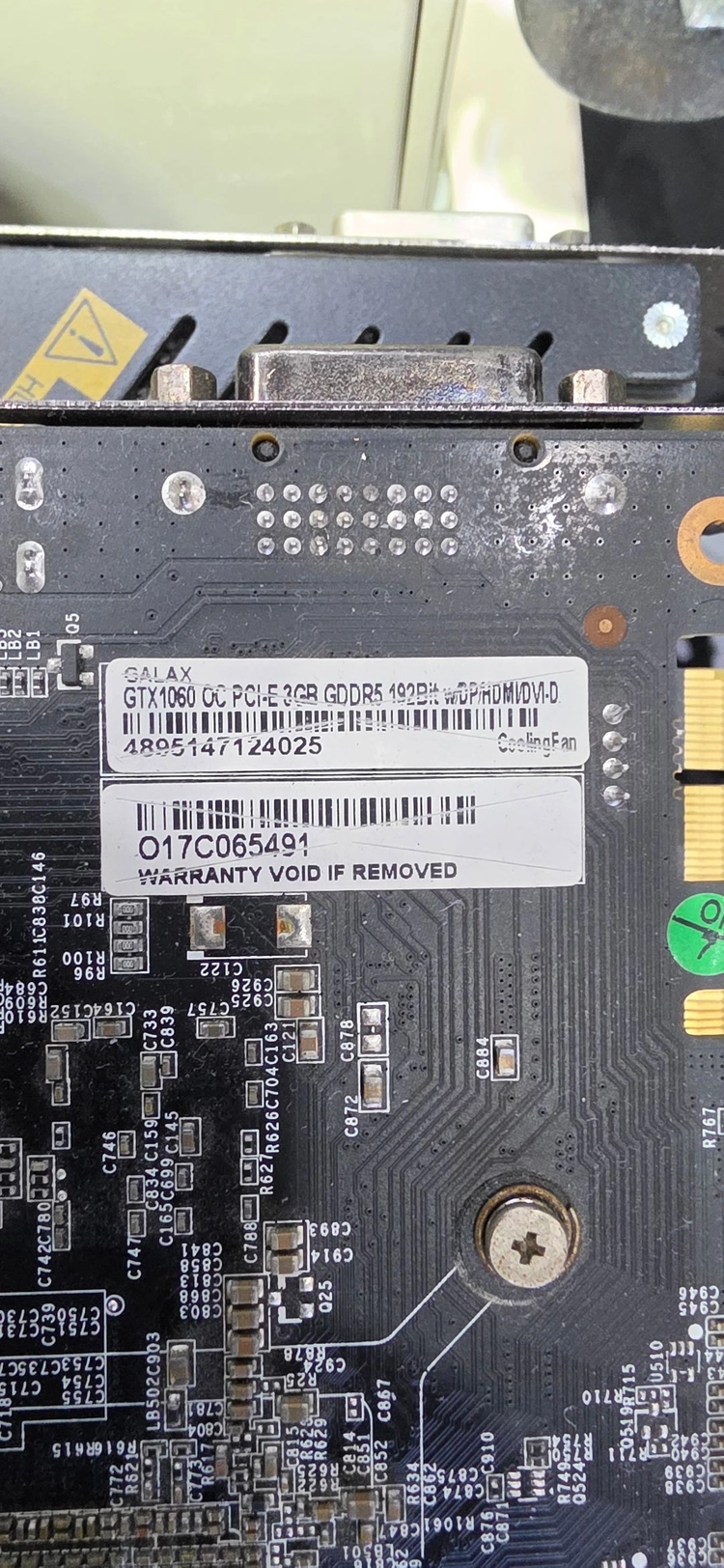 GALAX GTX1060 OC 3GB 은색 듀얼팬 그래픽카드 #5491 이미지