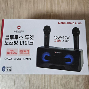 몽크로스 블루투스 듀엣 노래방 마이크 MSDM K1010 PLUS 팝니다 이미지