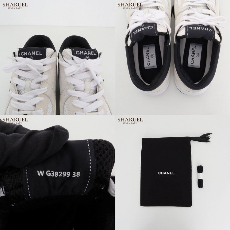 샤넬 CC로고 화이트 메쉬 테니스 여성 스니커즈 G38299 38사이즈 이미지