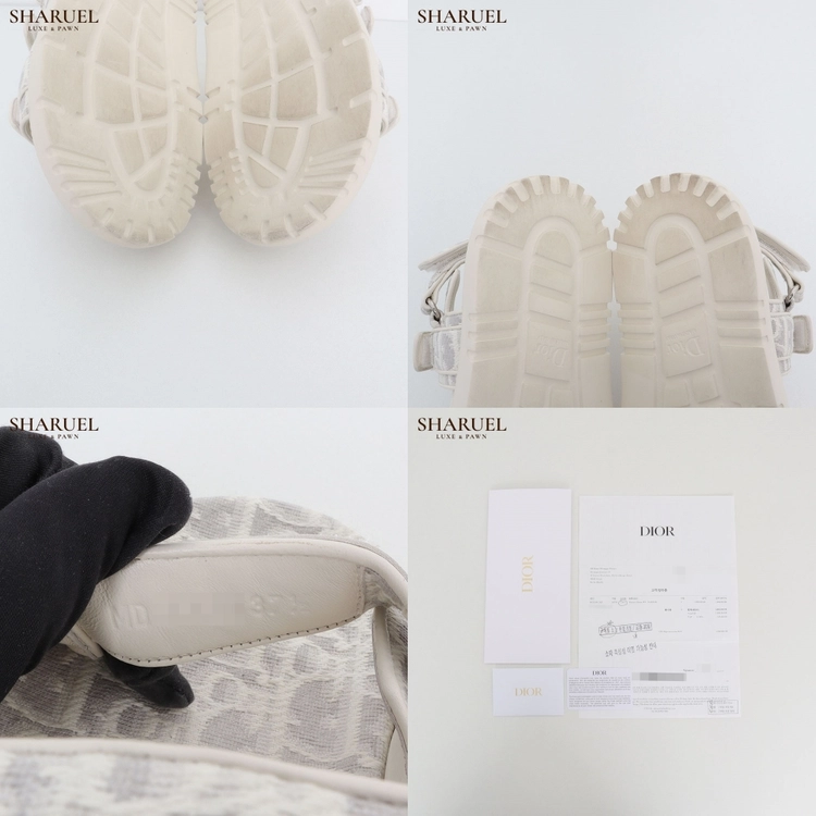 디올 오블리크 마이디올 샌들 자카드 화이트 그레이 37.5 사이즈 KCO591OLF S47W 이미지