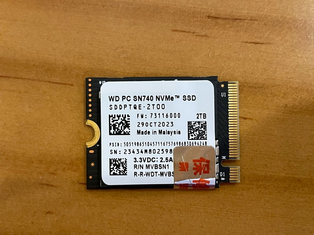 2230 NVMe ssd SN740 2테라 2tb WD 스팀덱/로갈리 등 택포 - 안심되는 중고거래