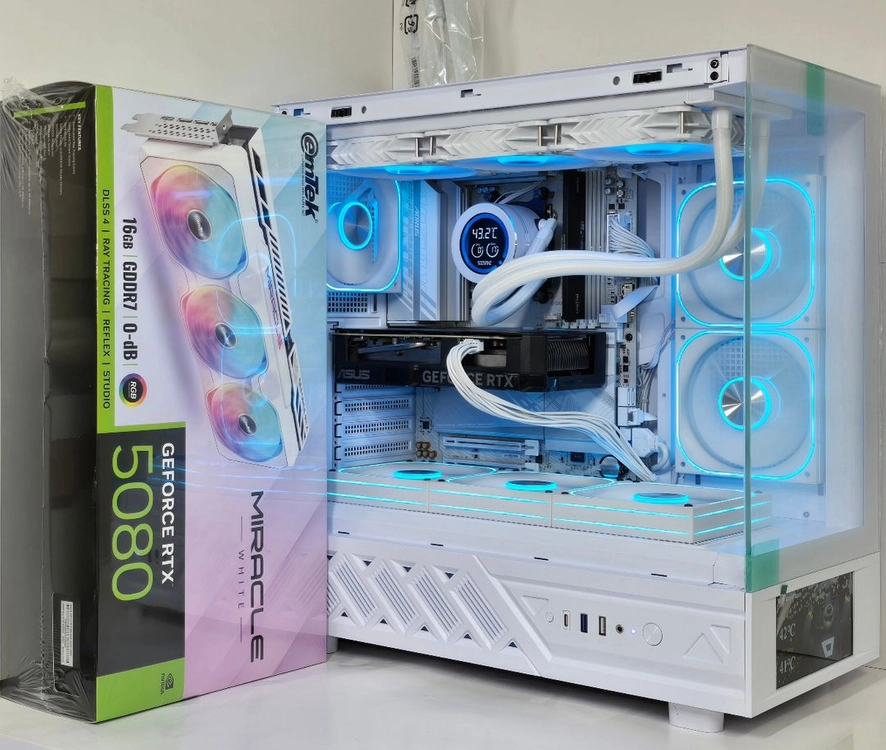 (9850X3D 새제품 수랭 화이트)RTX5080, 32GB,수랭쿨러,1000W GOLD, 방송게이밍컴퓨터본체 이미지