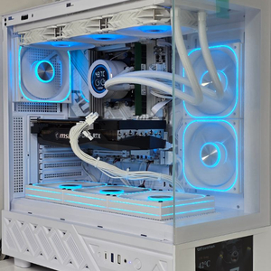 (9850X3D 새제품 수랭 화이트 반본체)9800X3D, 32GB,수랭,1000W GOLD, 방송게이밍컴퓨터본체 이미지