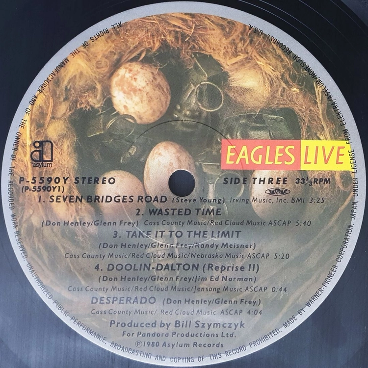 이글스 EAGLES LIVE LP 일본반 이미지