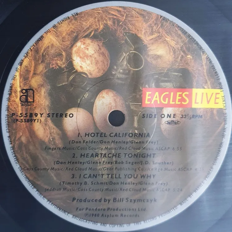 이글스 EAGLES LIVE LP 일본반 이미지