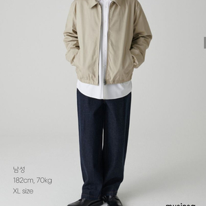 무신사 코튼 미니멀 블루종 자켓 베이지 판매합니다 이미지