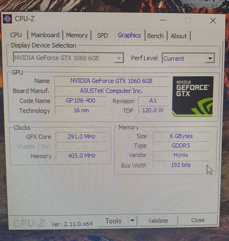 ASUS 그래픽카드 화이트 GTX1060 6GB 이미지