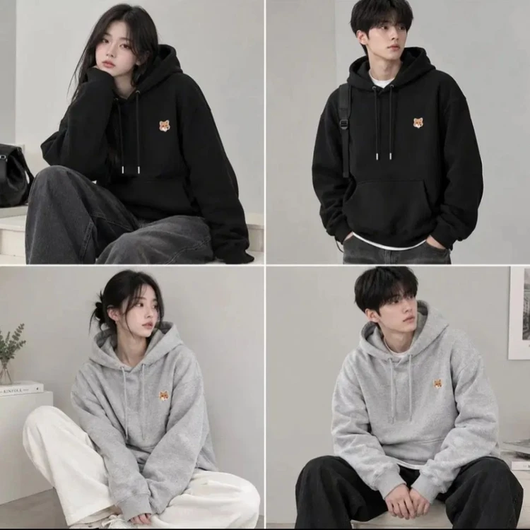 #신상. 메종키츠네 폭스 헤드 후드티 블랙 /그레이 이미지