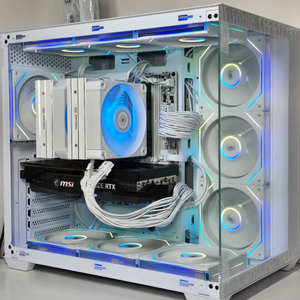 (새제품 반본체 공랭 화이트)9800X3D, 32GB, B850M,850W GOLD 공랭최강, 방송게이밍컴퓨터본체 이미지