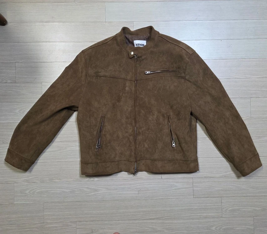 남성 Free M~XL 제론 XERON 브라운 스웨이드 자켓 바이커 라이더 자켓 이미지