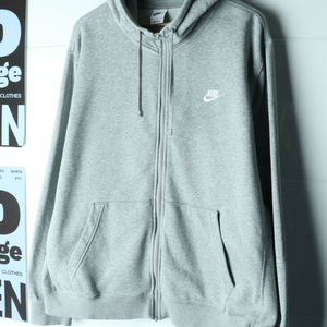 (XL-2XL) 나이키 후드집업 빅사이즈 기모 그레이 이미지
