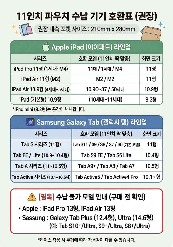 11인치 태블릿 파우치 세트 이미지