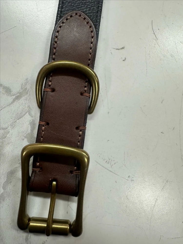 상태 최상 정품 POLO 폴로 랄프로렌 엔티크 황동 브라질리언 가죽 벨트 40인치 팝니다 이미지