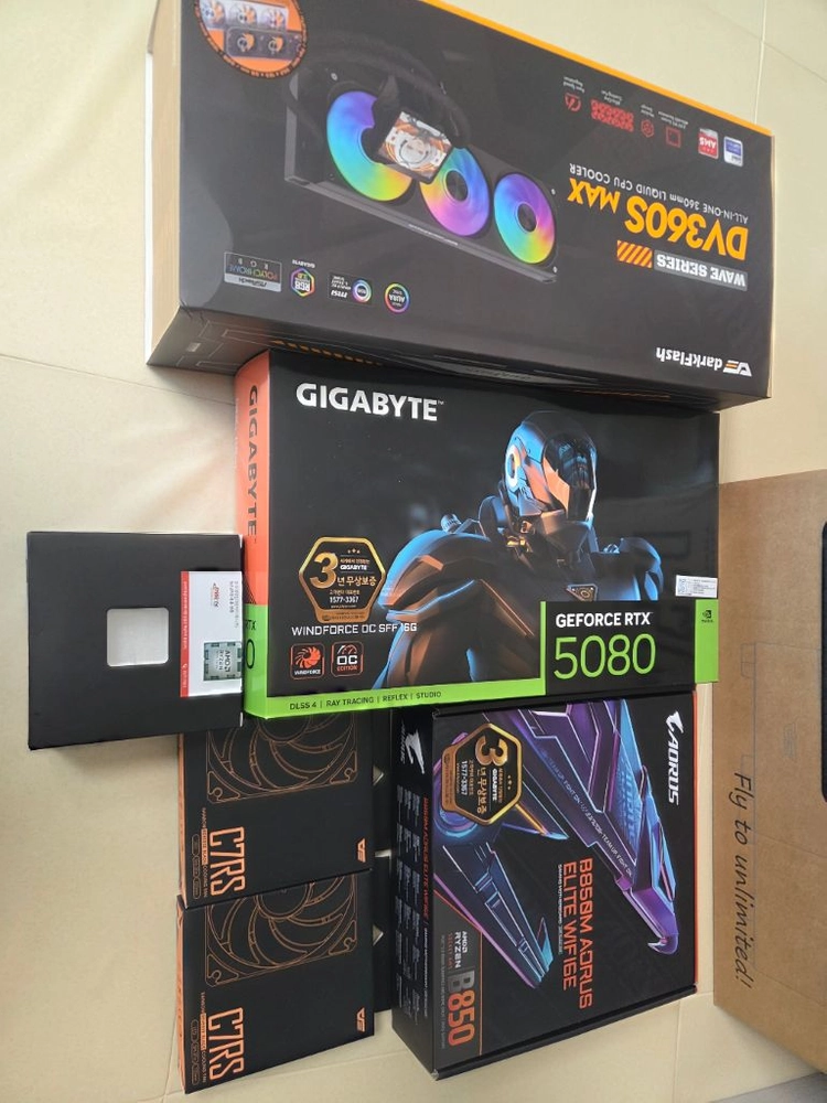 9800x3d, b850m wifi, rtx 5080 본체 이미지