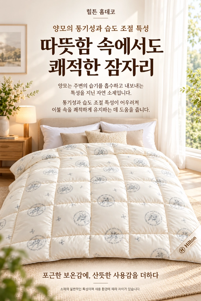 새제품 힐튼 홈데코 호주산 프리미엄 천연 호텔 양모이불 이미지
