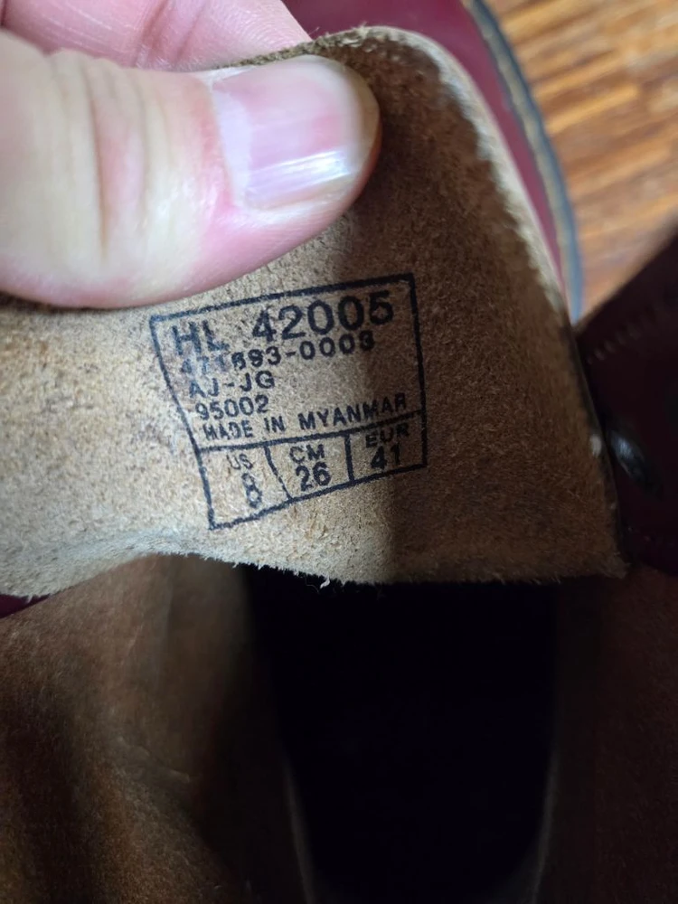 호킨스 8인치 체리레드 버건디 워커 부츠 260 이미지