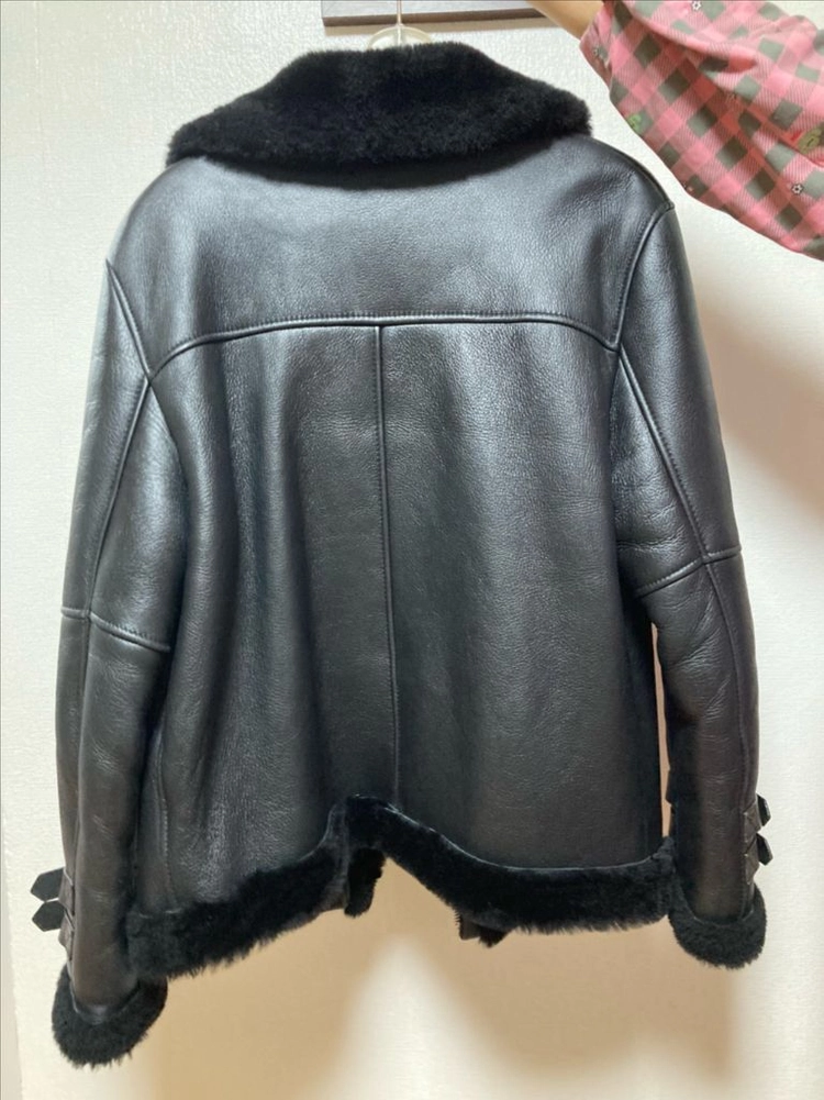 블랙 양털 무스탕 자켓 M(55) 이미지