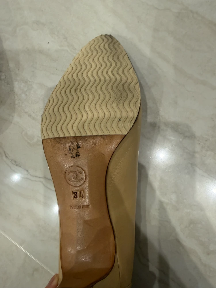 샤넬 투톤 펌프스 구두 34 베이지·블랙 이미지