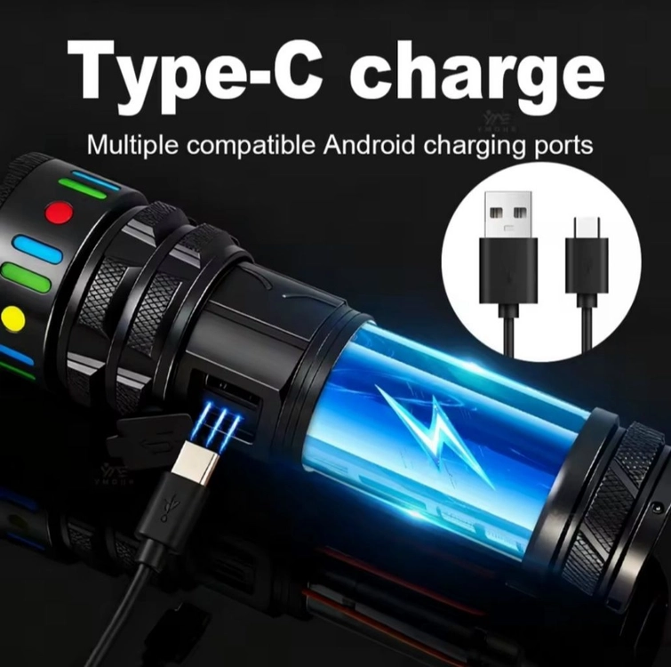 새제품 고성능 COB+LED 충전식 손전등 캠핑 랜턴 이미지