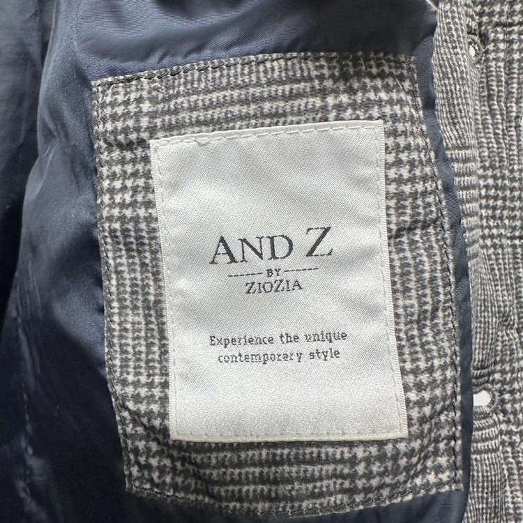 앤드지 ANDZ 지오지아 글렌체크 패딩코트 누빔코트 퀼팅 하프코트 자켓 그레이 남성 105 이미지