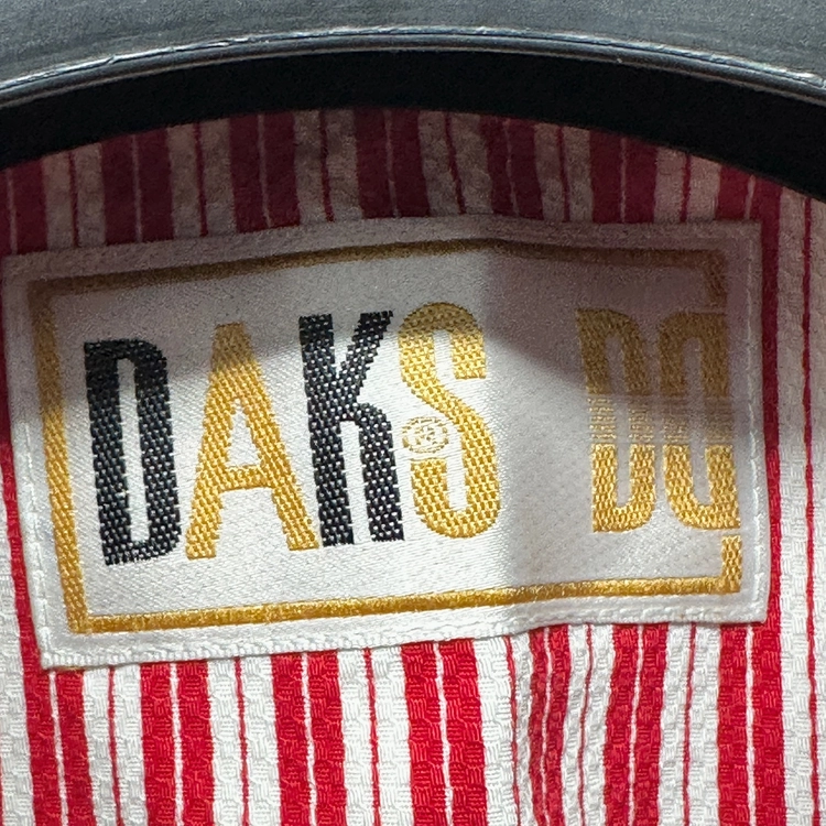 닥스 DAKS 시어서커 스트라이프 블루종 스윙탑 해링턴 헤링턴 집업 점퍼 자켓 레드 남성 100 이미지