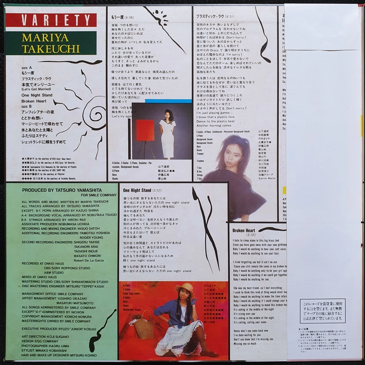 타케우치 마리야 VARIETY LP 이미지
