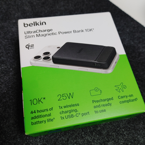 벨킨 BPD022 10000mAh Qi2 25W 슬림 마그네틱 고속 무선 충전 보조배터리 이미지