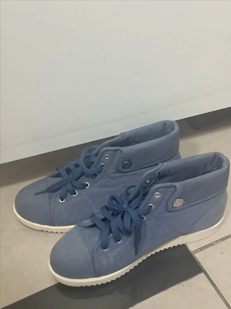 데님 하이탑 스니커즈 블루 240 이미지