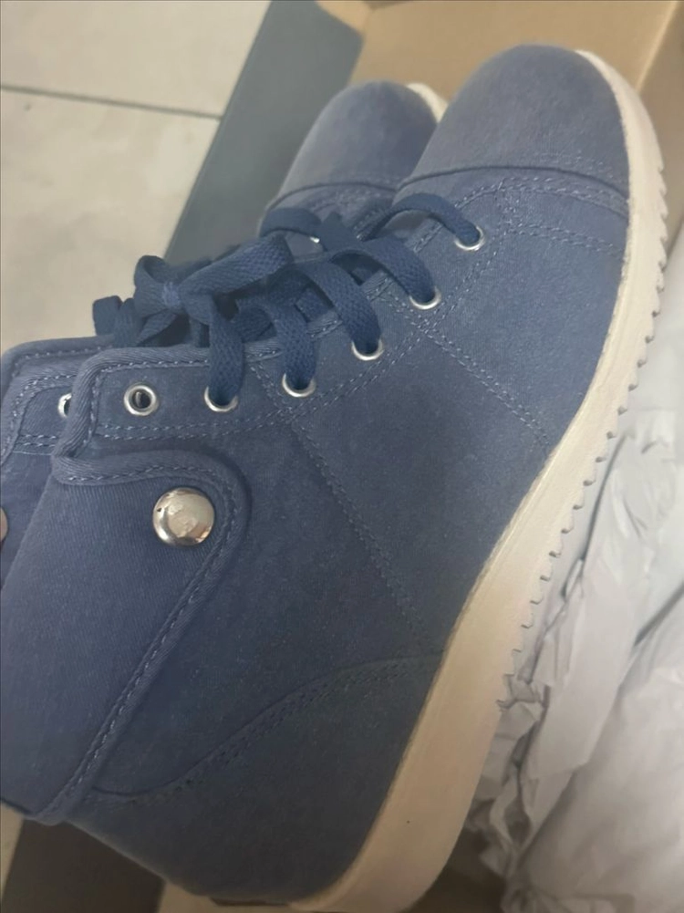 데님 하이탑 스니커즈 블루 240 이미지