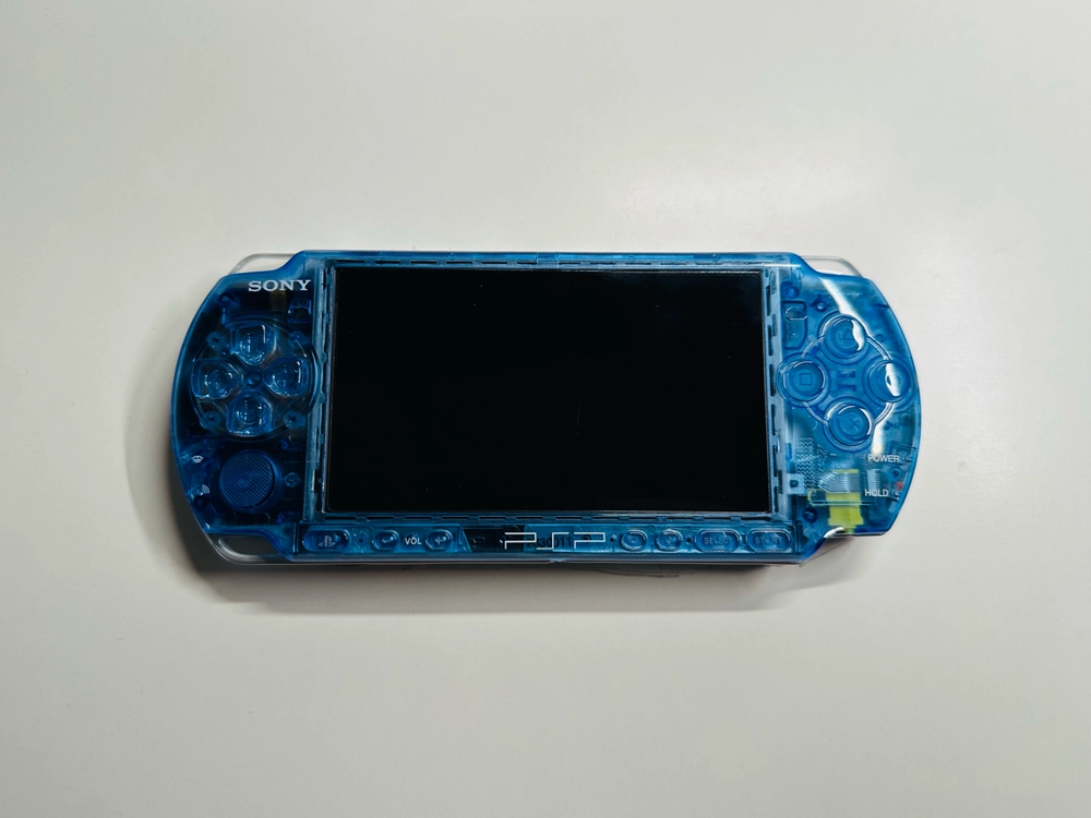 소니 PSP-3000 클리어 블루 하우징 IPS 백라이트 개조 본체 판매 (1005, 3005, 플스 비타) 이미지