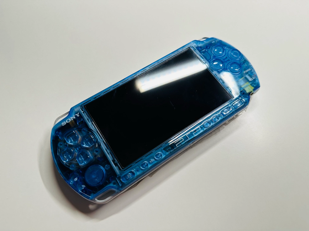 소니 PSP-3000 클리어 블루 하우징 IPS 백라이트 개조 본체 판매 (1005, 3005, 플스 비타) 이미지