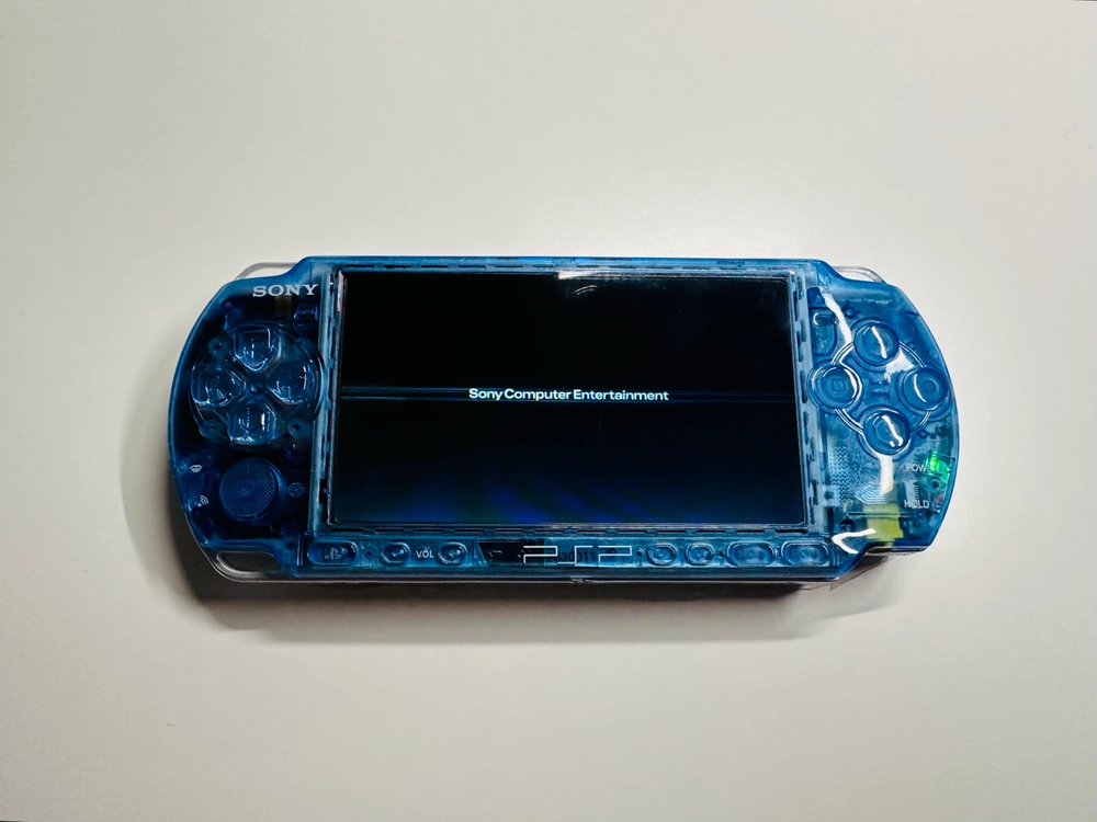 소니 PSP-3000 클리어 블루 하우징 IPS 백라이트 개조 본체 판매 (1005, 3005, 플스 비타) 이미지