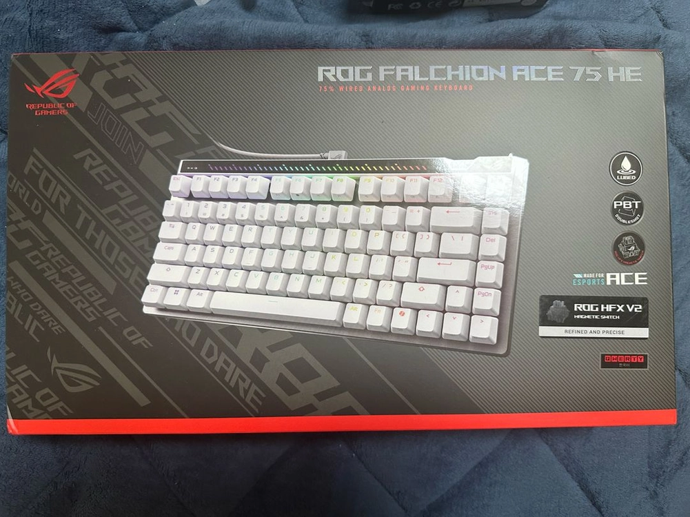 ASUS ROG FALCHION ACE 75HE HFX자석축 게이밍키보드 한글 화이트 자석축 V2축 - 안심되는 중고거래