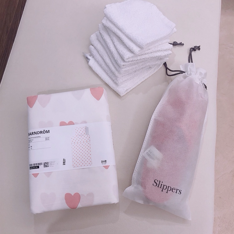 새상품 이케아 침구 세트(이불커버+베게커버) +이케아 핸드타월8장, 실내화 드림 이미지