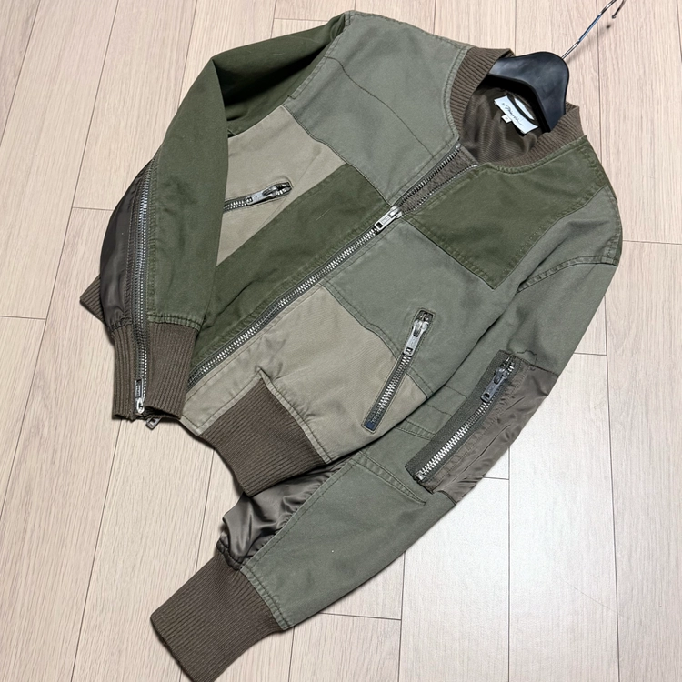 3.1 Phillip Lim <정가 90만원대> 패치워크 봄버 자켓 3.1 필립림 밀리터리 항공 점퍼 카키 국방색 이미지