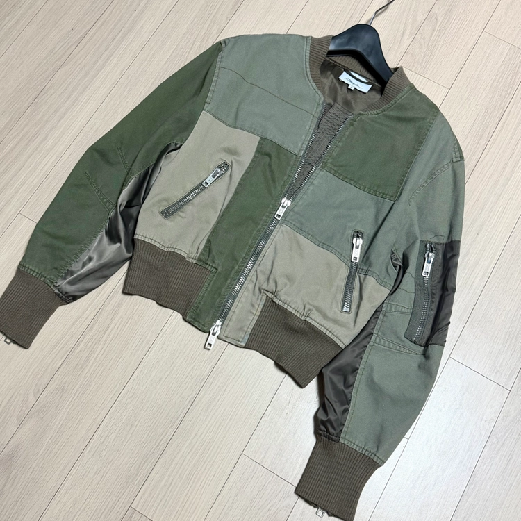 3.1 Phillip Lim <정가 90만원대> 패치워크 봄버 자켓 3.1 필립림 밀리터리 항공 점퍼 카키 국방색 이미지